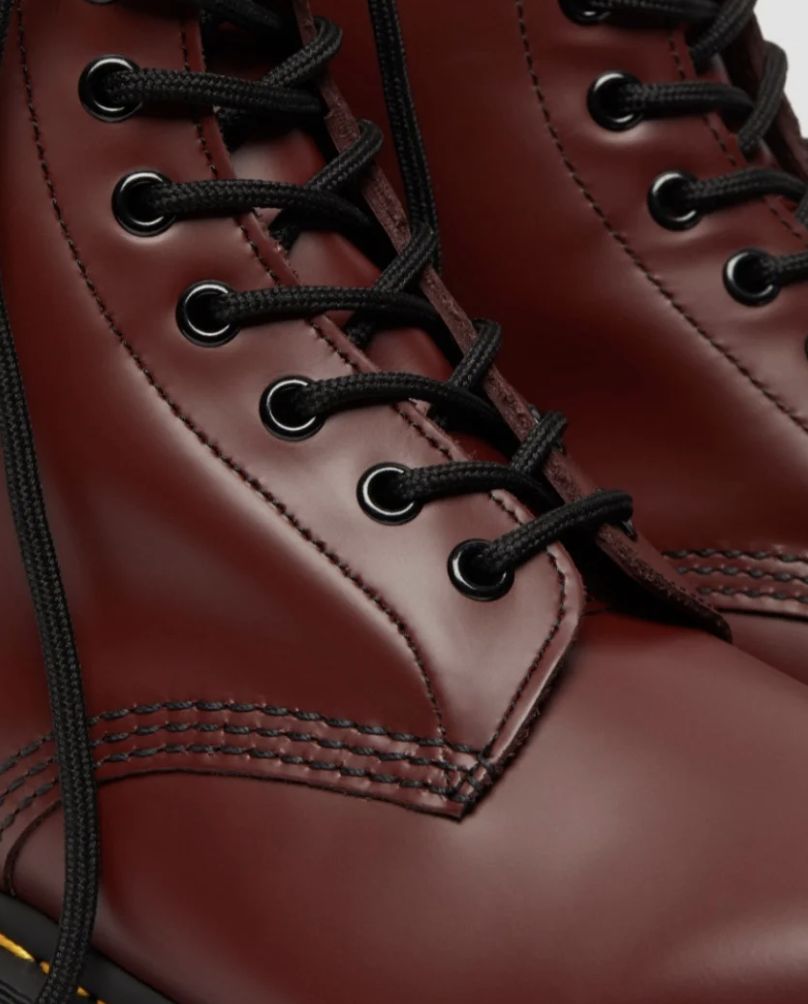 DR MARTENS 1460 8 EYE BOOT - CHERRY RED SMOOTH