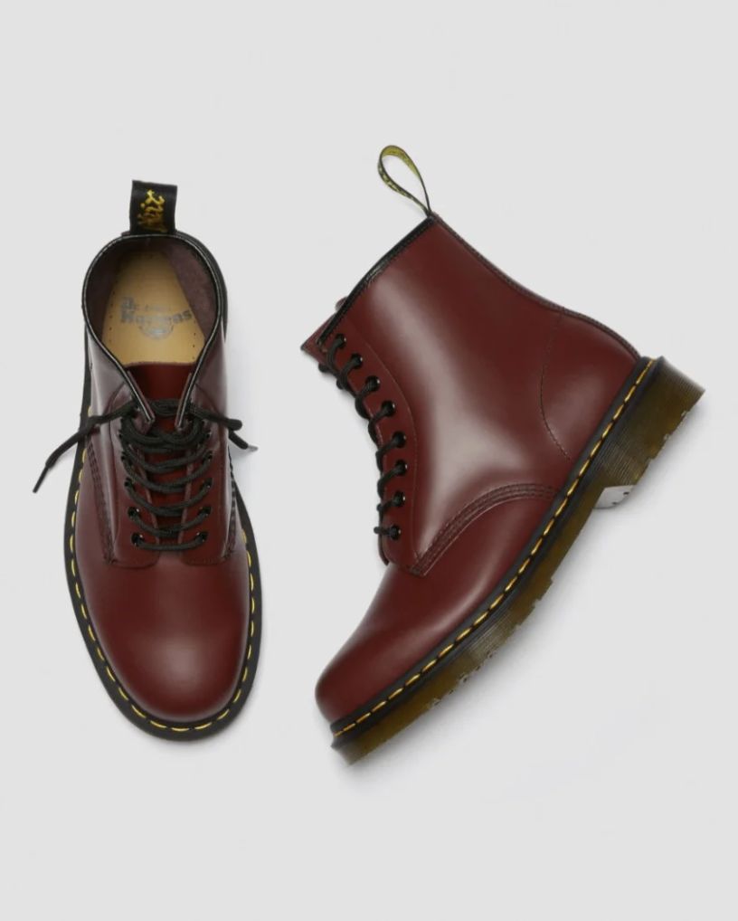 DR MARTENS 1460 8 EYE BOOT - CHERRY RED SMOOTH