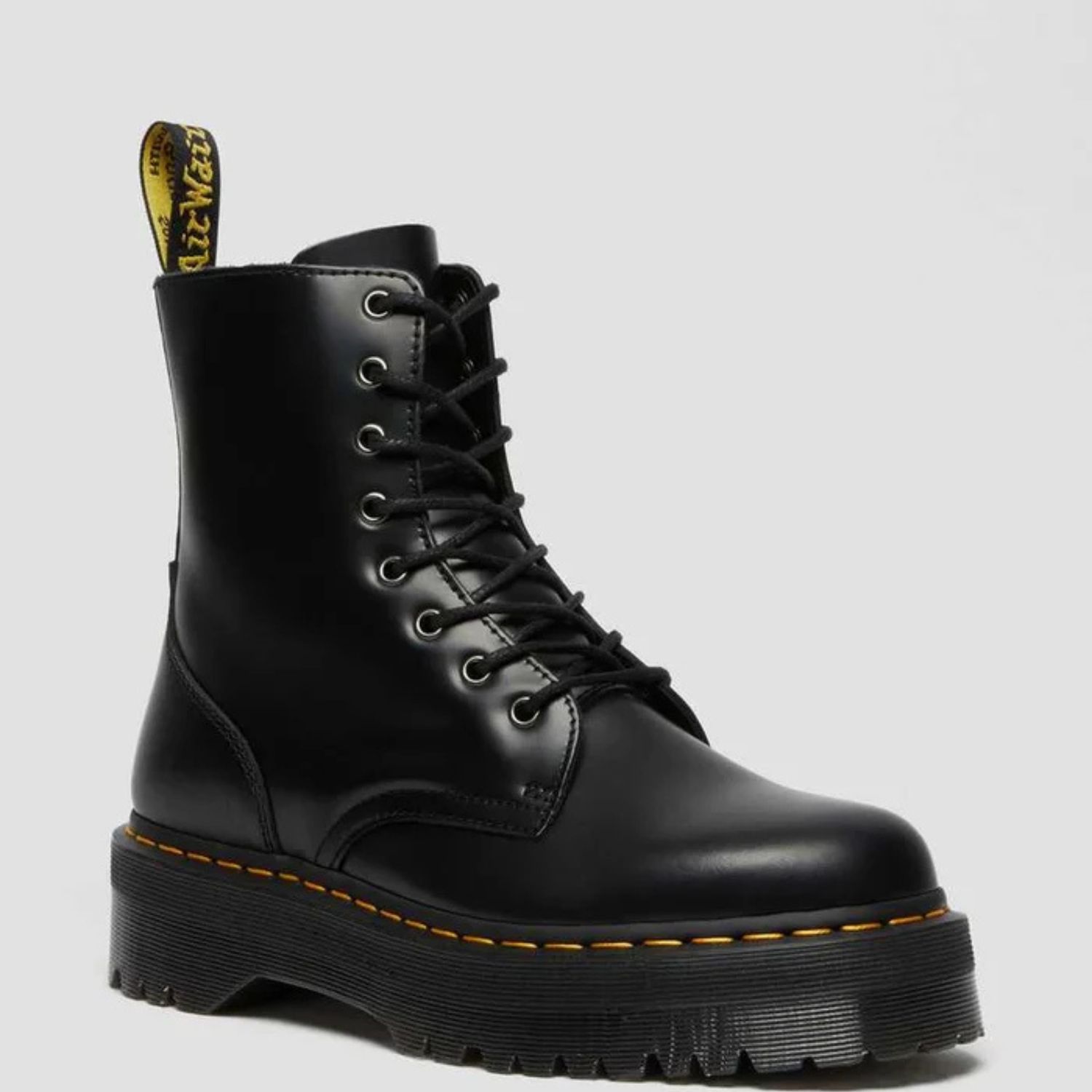DR MARTENS UNISEX JADON 8EYE BLACK POLISH SMOOTH BOOT
