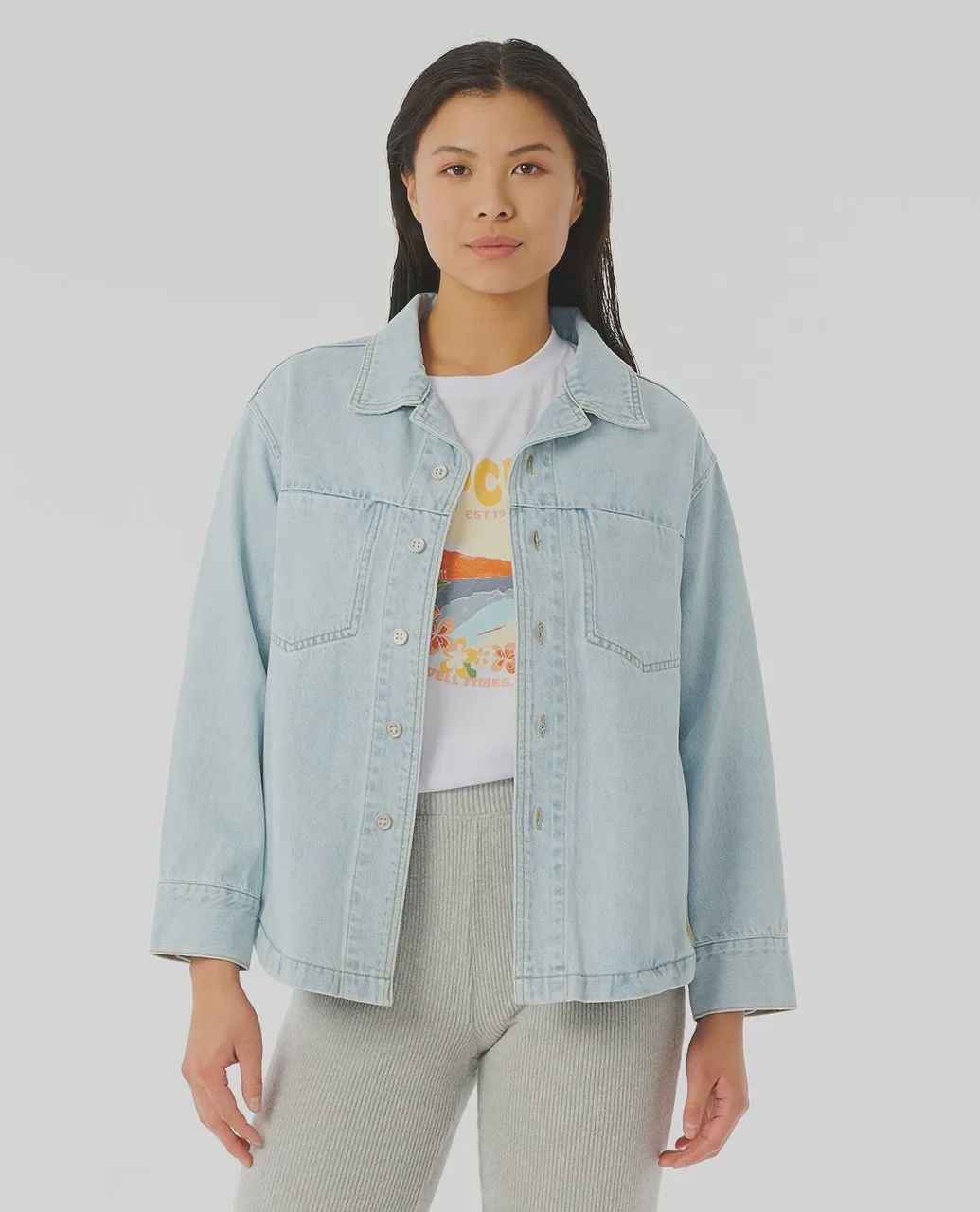 RIPCURL LADIES VENICE JACKET - LIGHT BLUE