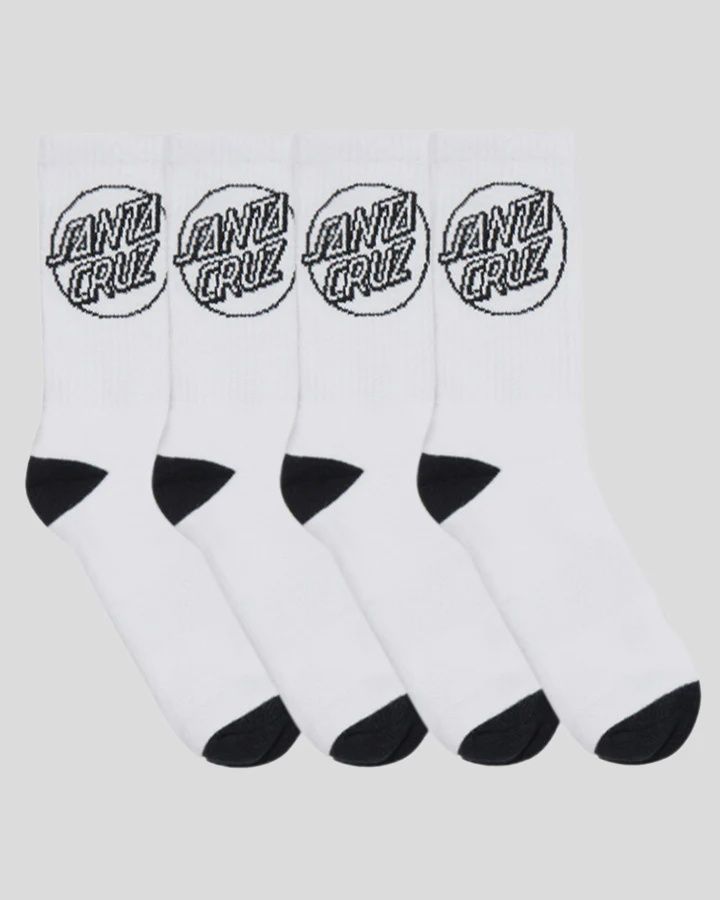 SANTA CRUZ MENS 7-11 OPUS DOT SOCK-WHITE