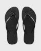 HAVAIANAS LADIES SLIM RUBBER LOGO - BLACK/WHITE