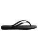 HAVAIANAS LADIES SLIM RUBBER LOGO - BLACK/WHITE