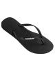 HAVAIANAS LADIES SLIM RUBBER LOGO - BLACK/WHITE