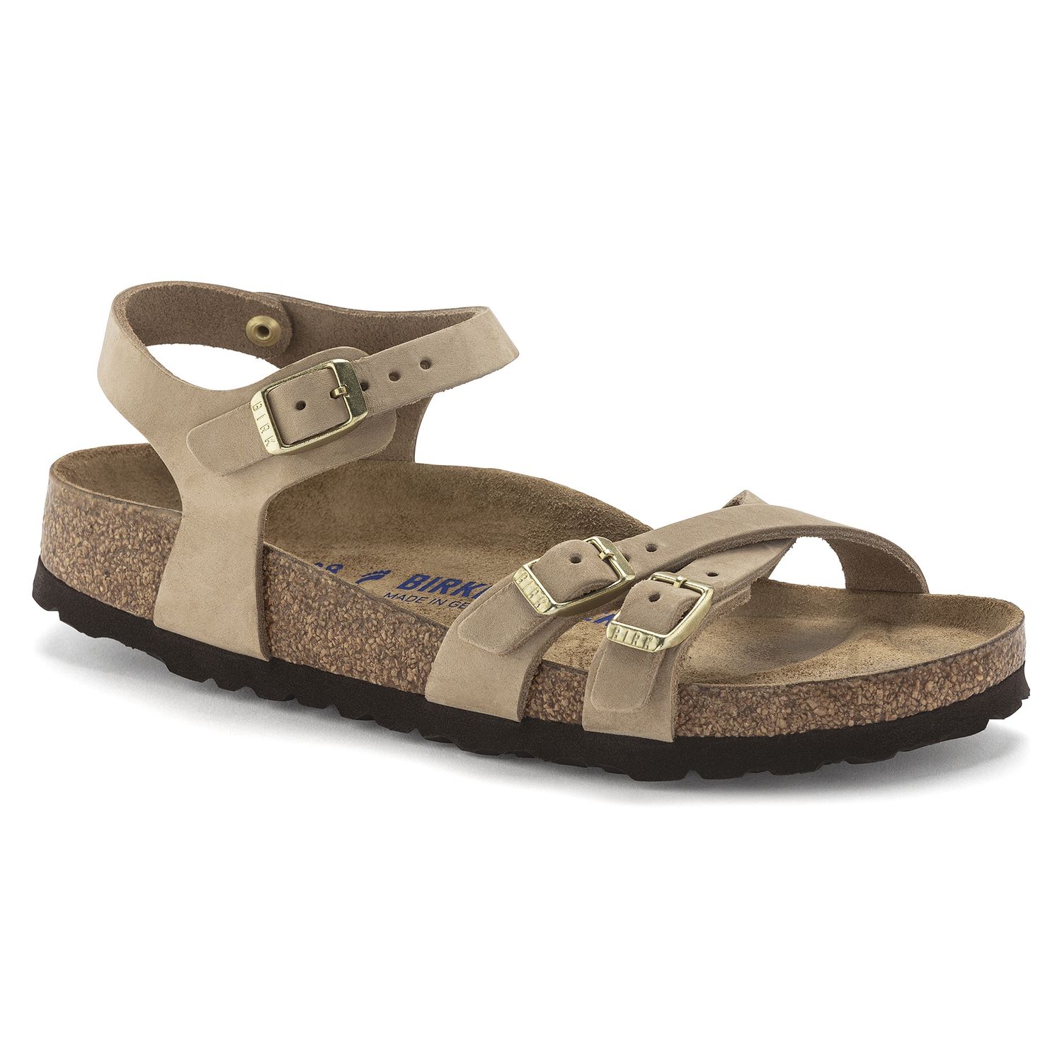BIRKENSTOCK LADIES KUMBA SFB NUBUCK LEATHER REG - SANDCASTLE