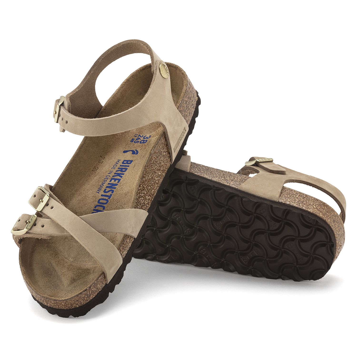 BIRKENSTOCK LADIES KUMBA SFB NUBUCK LEATHER REG - SANDCASTLE