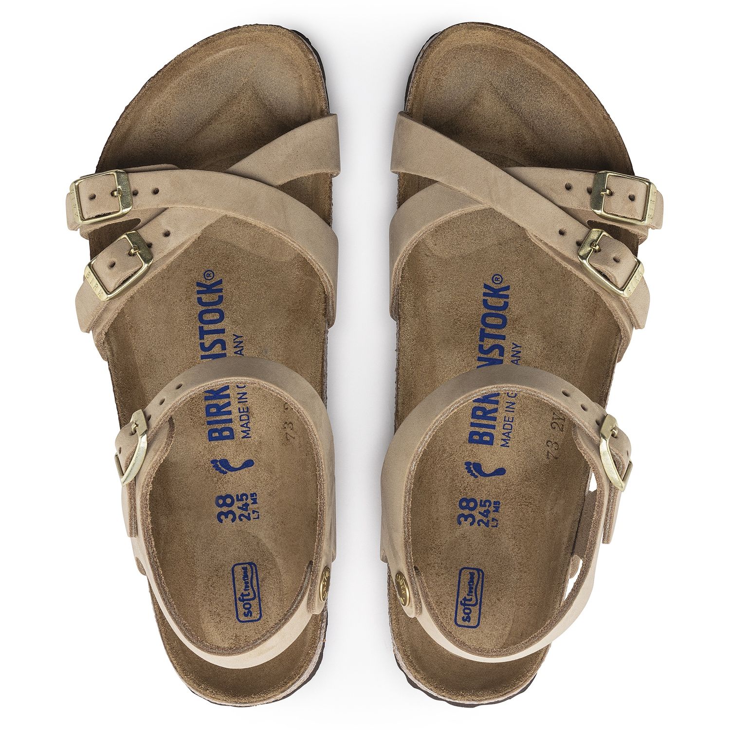 BIRKENSTOCK LADIES KUMBA SFB NUBUCK LEATHER REG - SANDCASTLE