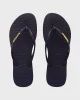 HAVAIANAS SLIM METAL LOGO BLACK GOLD