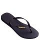 HAVAIANAS SLIM METAL LOGO BLACK GOLD
