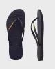 HAVAIANAS SLIM METAL LOGO BLACK GOLD