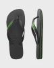 HAVAIANAS MENS RUBBER LOGO BLACK/NEON