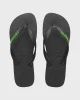 HAVAIANAS MENS RUBBER LOGO BLACK/NEON