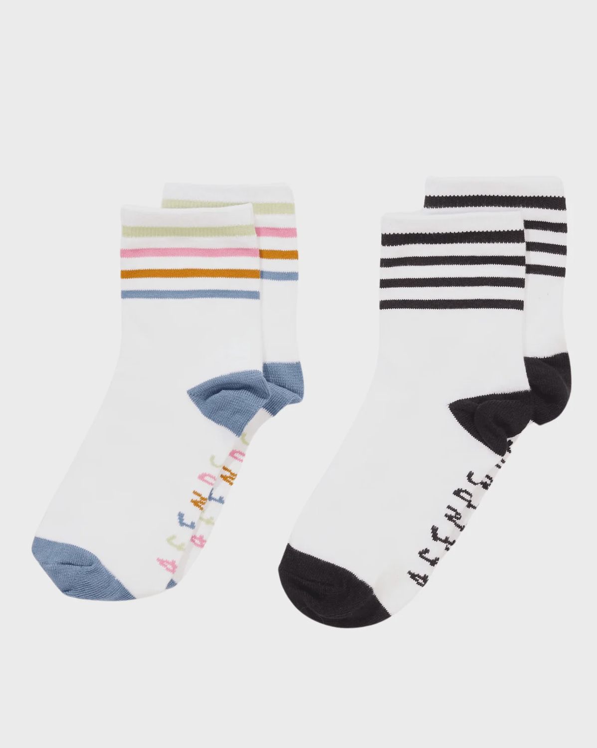 AFENDS WOMENS FUNHOUSE SOCKS -  TWO PACK - MULTI