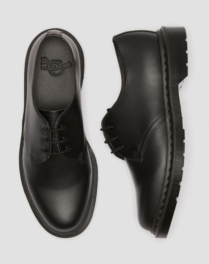 DR MARTENS 1461 MONO 3 EYE SHOE- BLACK SMOOTH