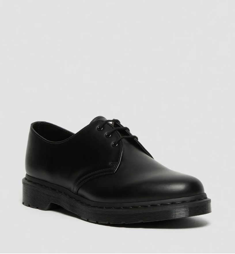 DR MARTENS 1461 MONO 3 EYE SHOE- BLACK SMOOTH