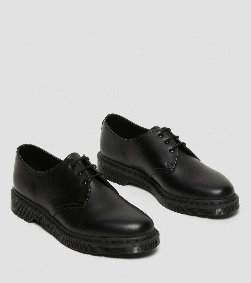 DR MARTENS 1461 MONO 3 EYE SHOE- BLACK SMOOTH