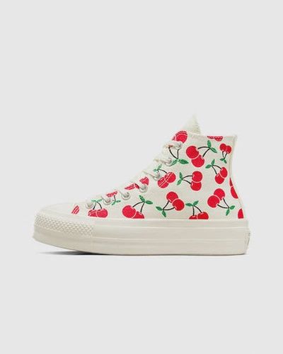 CONVERSE CT LIFT CHERRY HI TOP- EGRET