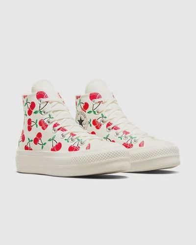 CONVERSE CT LIFT CHERRY HI TOP- EGRET