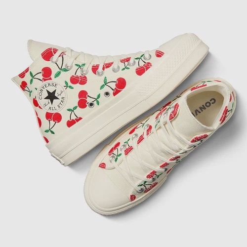 CONVERSE CT LIFT CHERRY HI TOP- EGRET