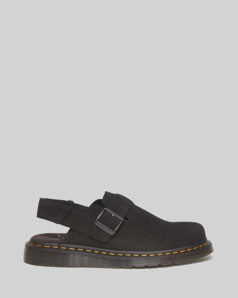 DR MARTENS JORGE II SLING  BACK SHOE- BLACK E.H. SUEDE