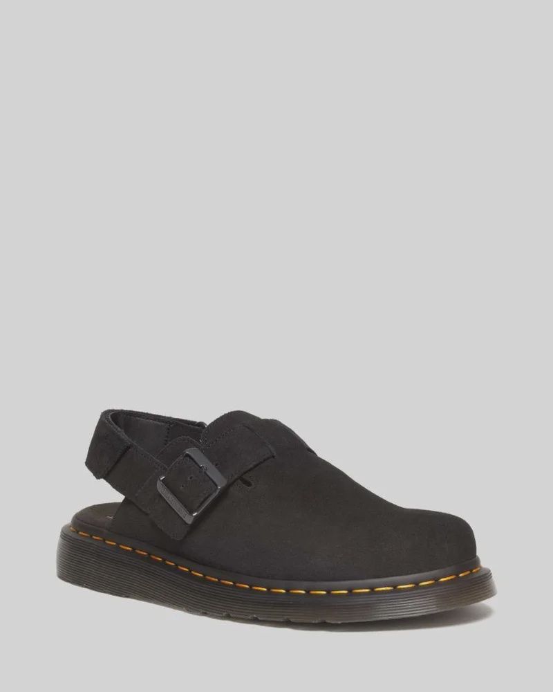DR MARTENS JORGE II SLING  BACK SHOE- BLACK E.H. SUEDE