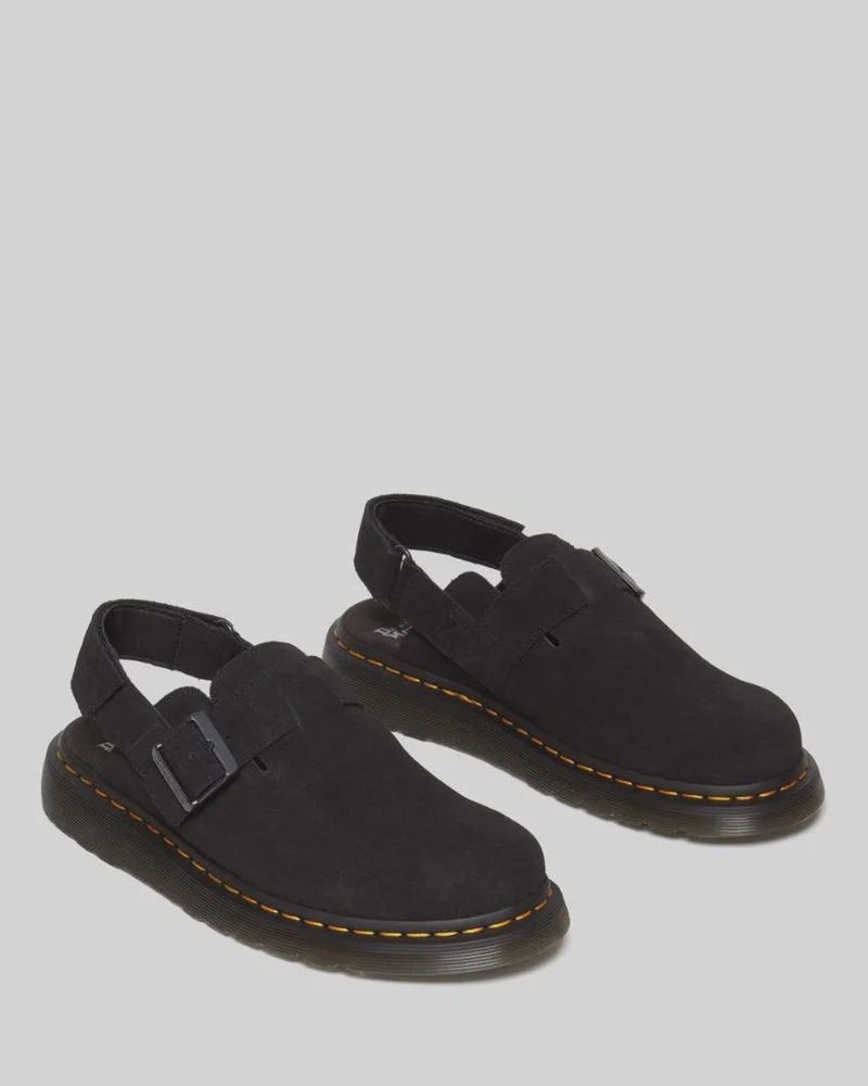 DR MARTENS JORGE II SLING  BACK SHOE- BLACK E.H. SUEDE