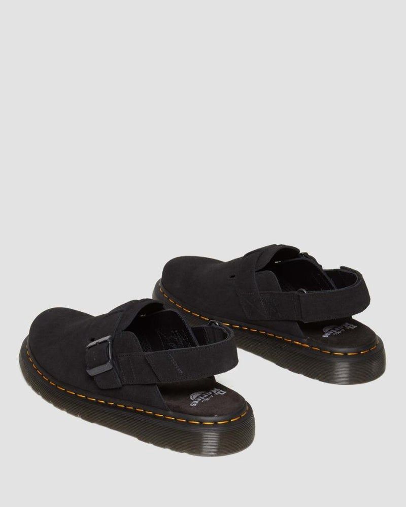 DR MARTENS JORGE II SLING  BACK SHOE- BLACK E.H. SUEDE