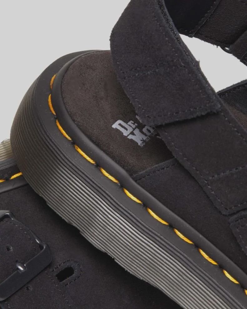 DR MARTENS JORGE II SLING  BACK SHOE- BLACK E.H. SUEDE