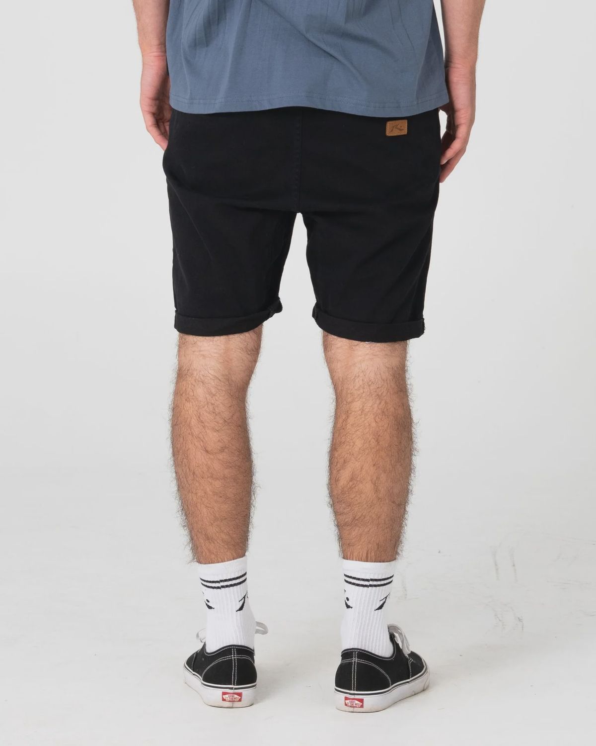 RUSTY MENS HOOKED ON ELASTIC SHORT - BLACK