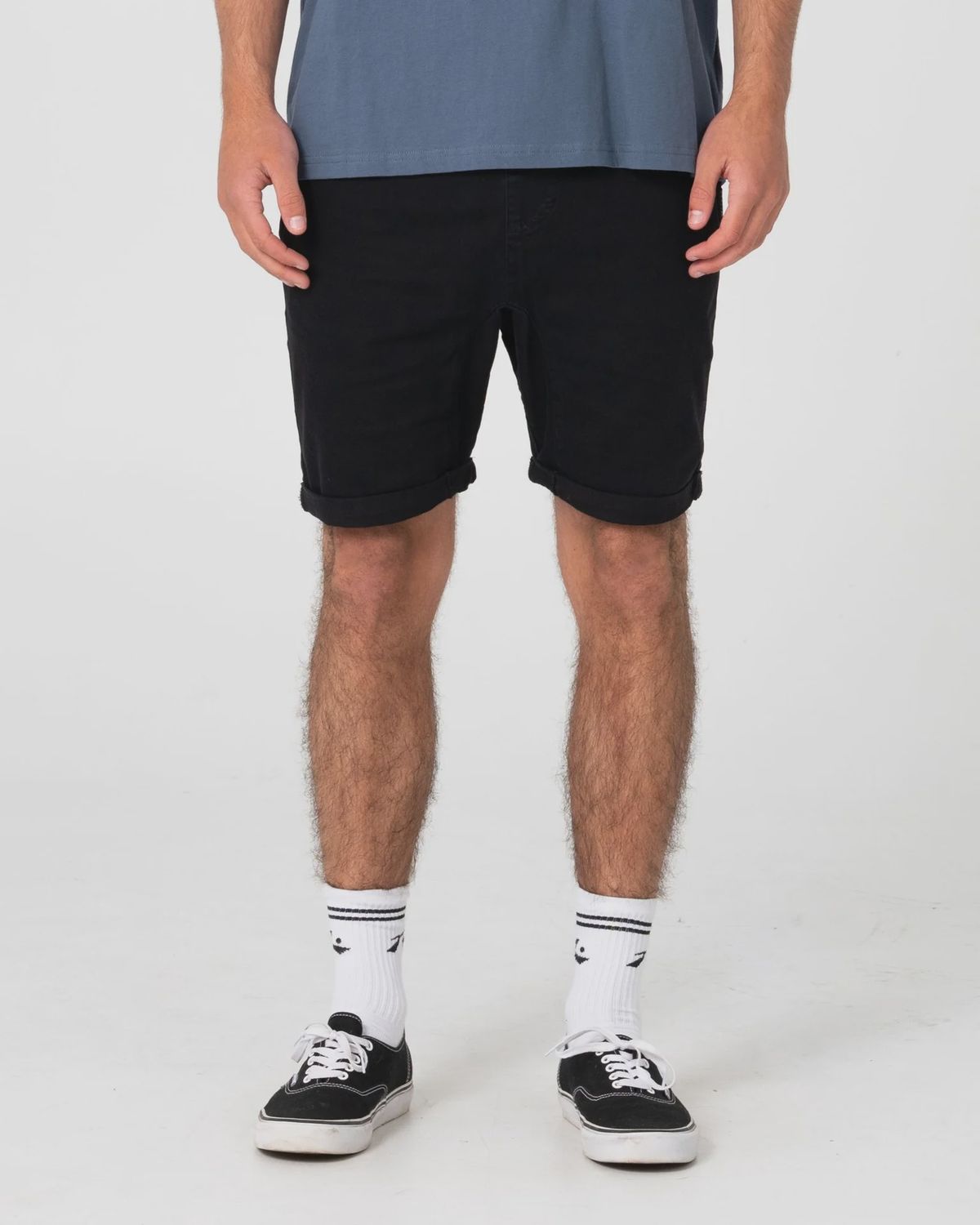 RUSTY MENS HOOKED ON ELASTIC SHORT - BLACK