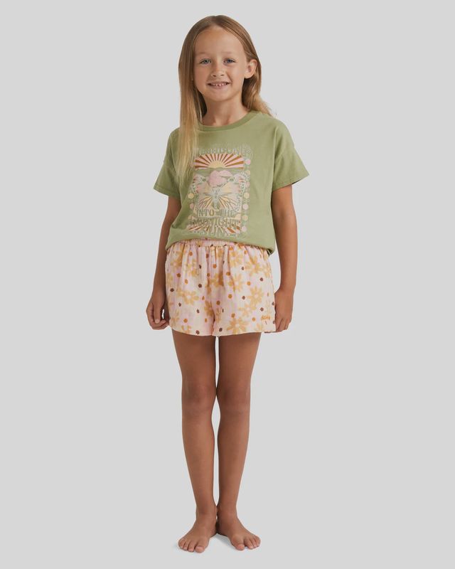 BILLABONG TODDLER GIRLS LITTLE DAISY ELASTIC SHORT - SOFT PINK