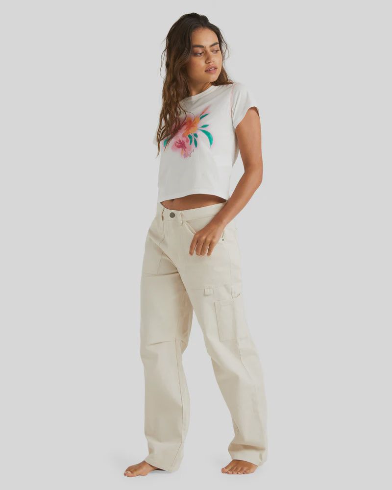 BILLABONG LADIES LEIA LIGHT PANT- WHITE CAP