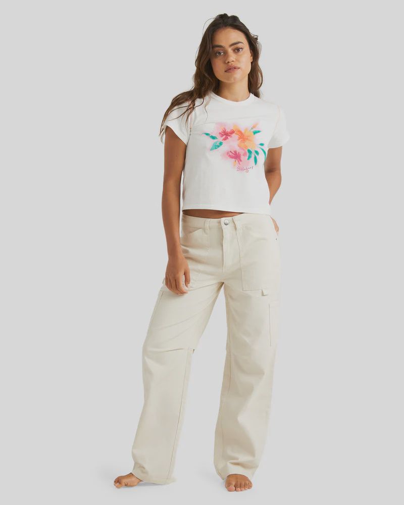 BILLABONG LADIES LEIA LIGHT PANT- WHITE CAP