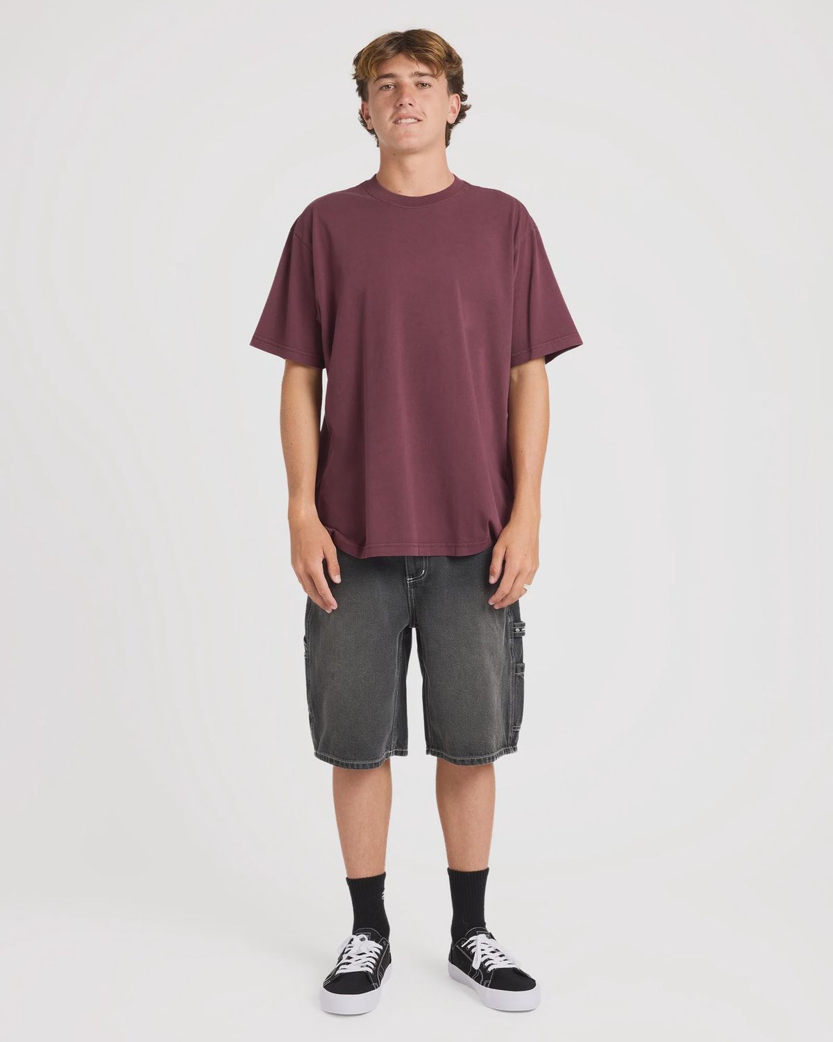 BILLABONG MENS PREMIUM WAVE WASH S/S TEE - PORT