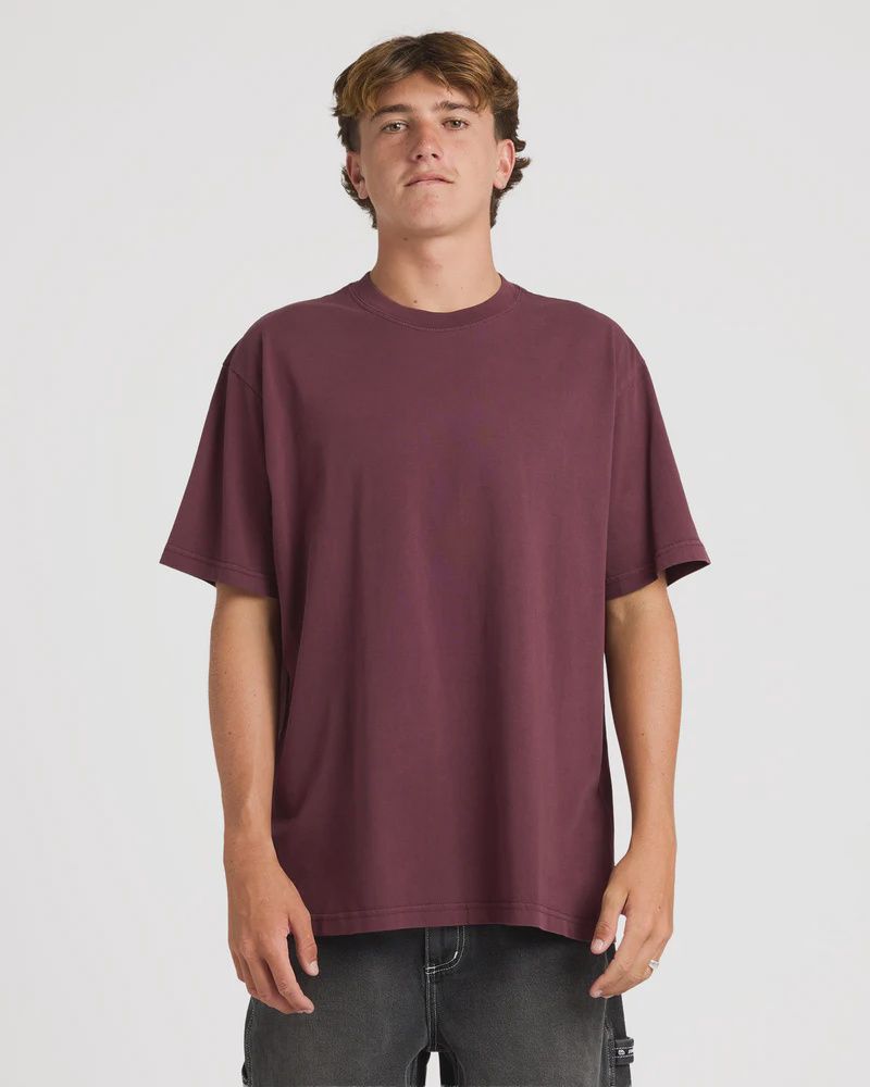 BILLABONG MENS PREMIUM WAVE WASH S/S TEE - PORT