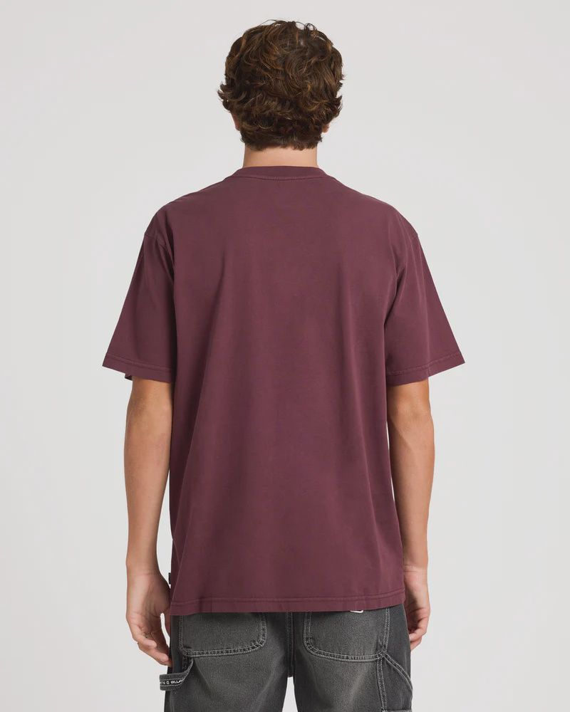 BILLABONG MENS PREMIUM WAVE WASH S/S TEE - PORT