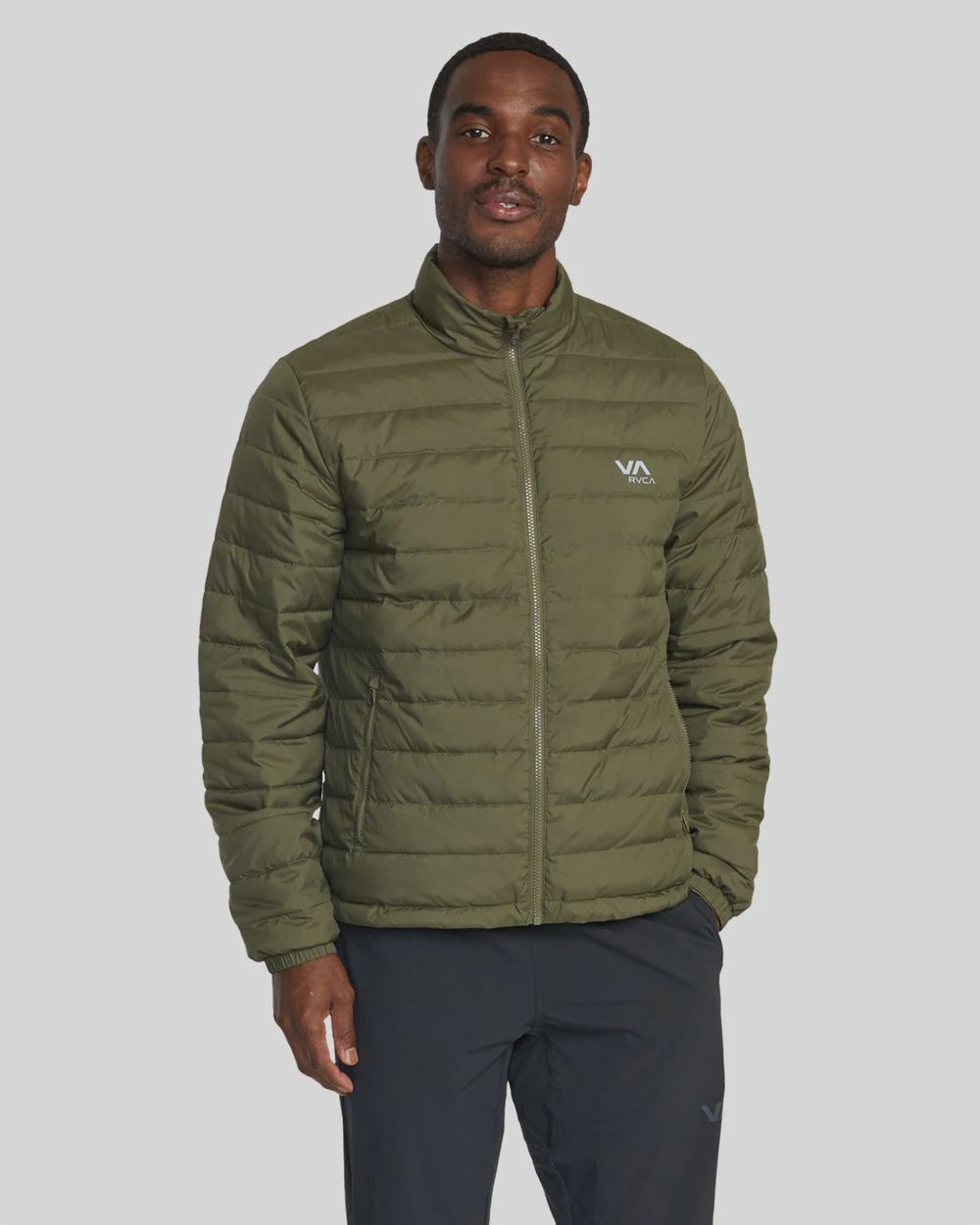 RVCA MENS PACKABLE PUFFA JACKET - ARMY