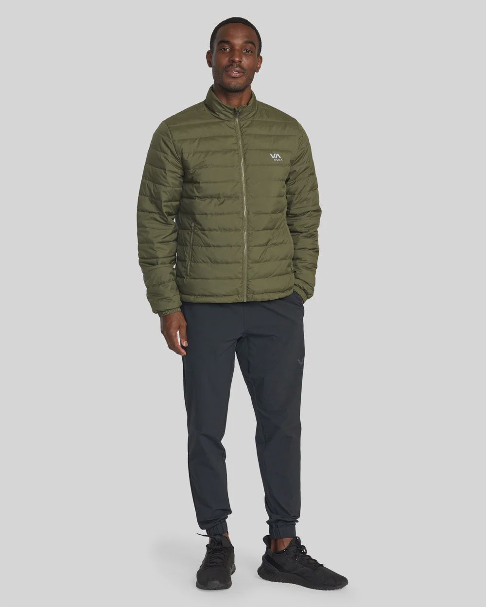 RVCA MENS PACKABLE PUFFA JACKET - ARMY