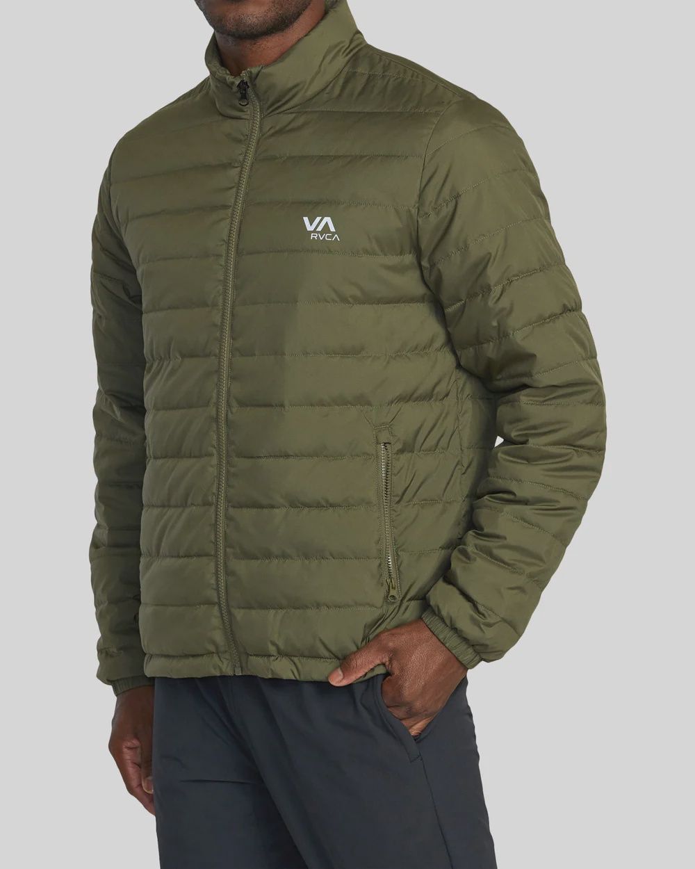 RVCA MENS PACKABLE PUFFA JACKET - ARMY