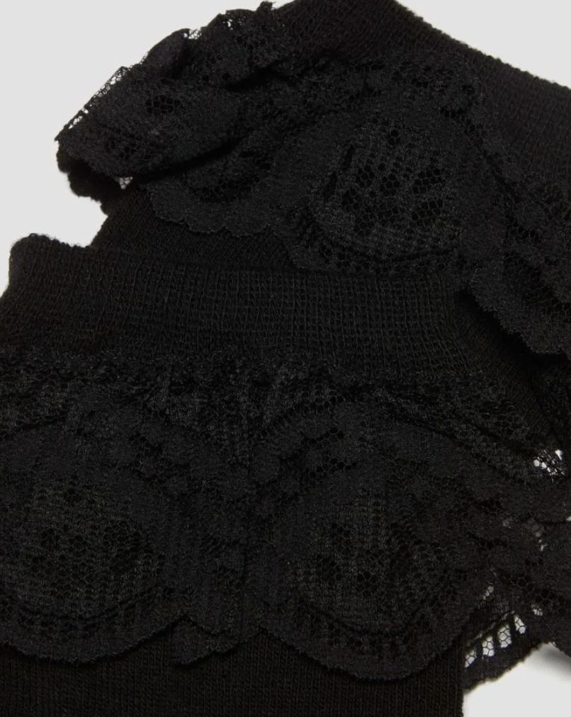 DR MARTENS FRILL SOCK BLACK ORGANIC COTTON BLEND - BLACK