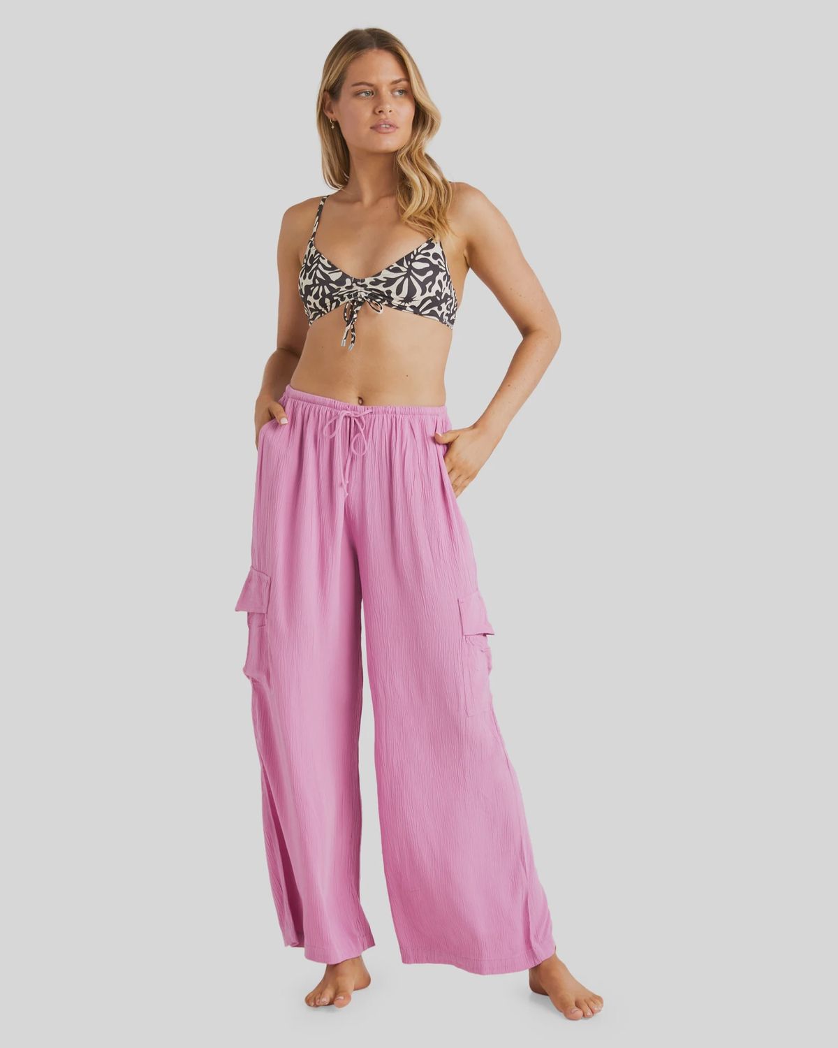 BILLABONG LADIES BEACH BABE CARGO PANT - BERRY PINK