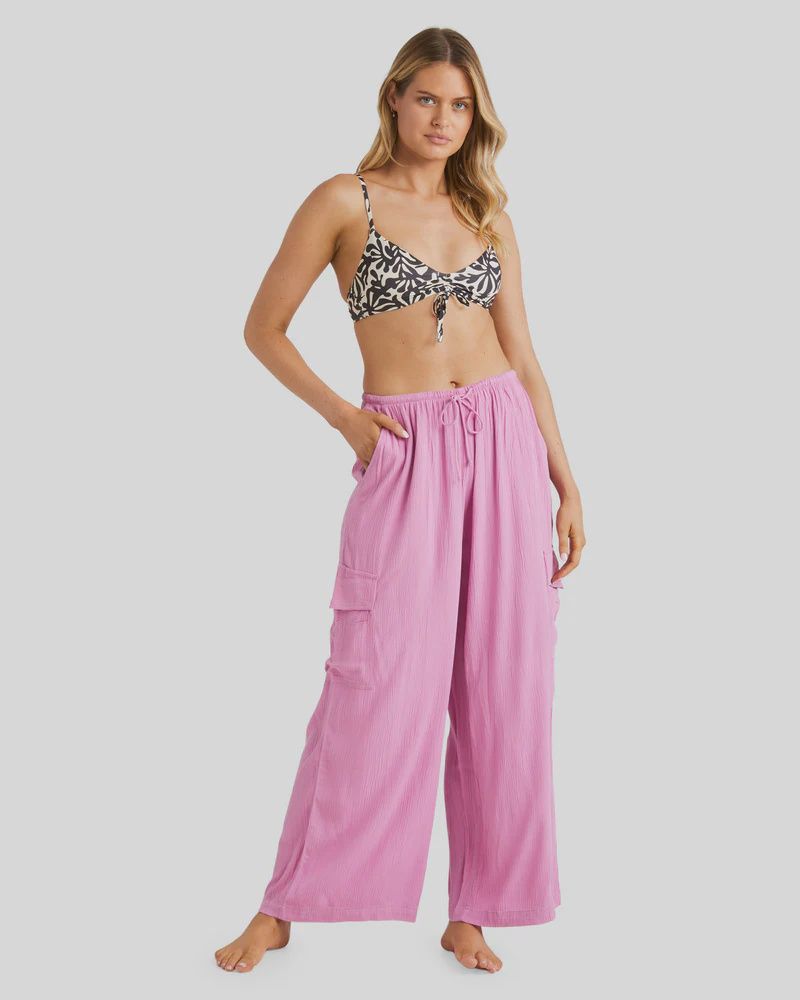 BILLABONG LADIES BEACH BABE CARGO PANT - BERRY PINK