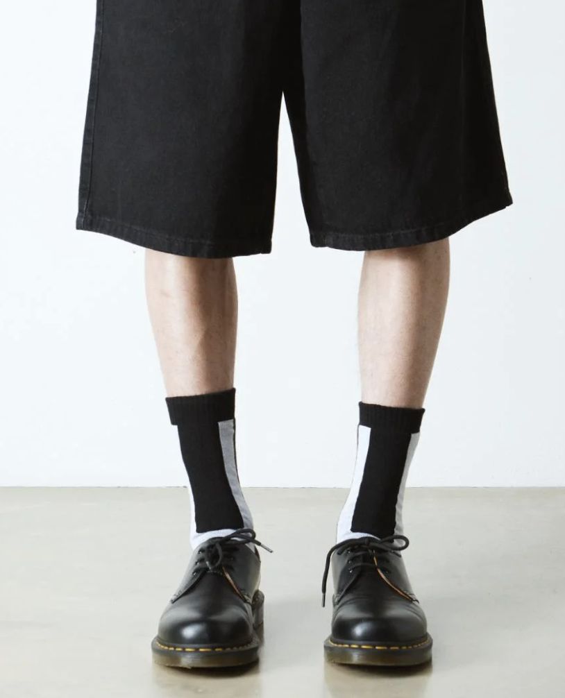 DR MARTENS DOUBLE DOC SOCK -  BLACK &amp; WHITE ORGANIC COTTON BLEND