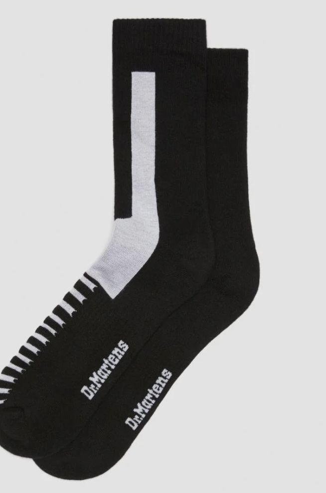 DR MARTENS DOUBLE DOC SOCK -  BLACK &amp; WHITE ORGANIC COTTON BLEND