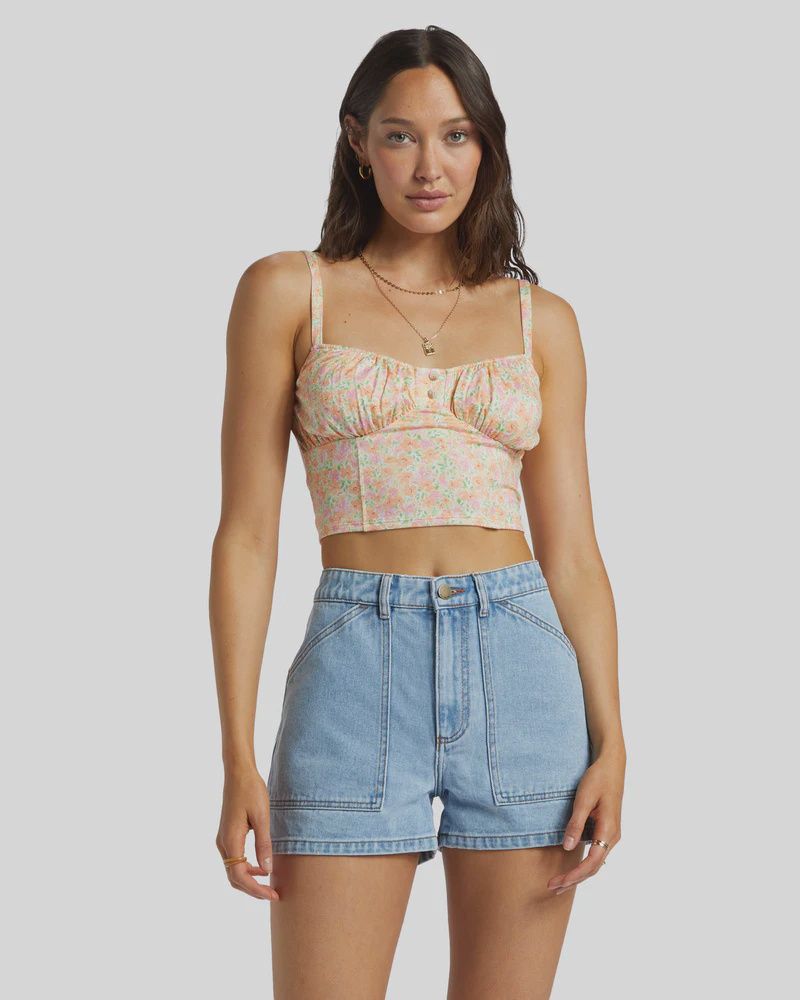 BILLABONG LADIES LEIA DENIM SHORT - SOFT BLUE