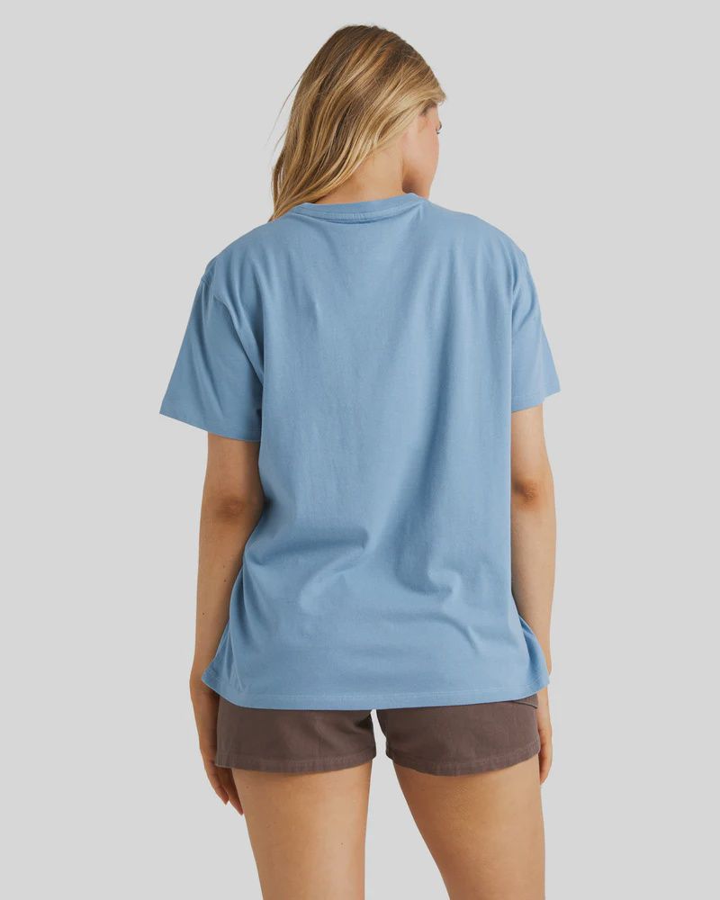 BILLABONG LADIES EMERALD ISLAND S/S TEE - BLUE SHADOW