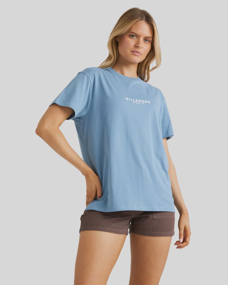 BILLABONG LADIES EMERALD ISLAND S/S TEE - BLUE SHADOW