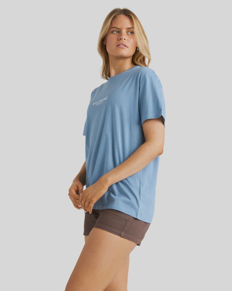 BILLABONG LADIES EMERALD ISLAND S/S TEE - BLUE SHADOW