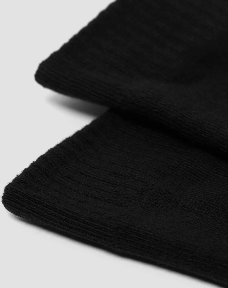 DR MARTENS DOUBLE DOC SOCK -  BLACK COTTON BLEND &amp; BLACK COTTON BLEND