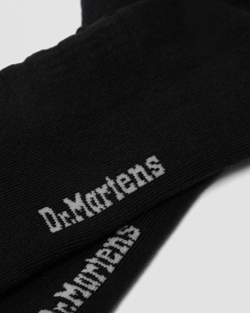 DR MARTENS DOUBLE DOC SOCK -  BLACK COTTON BLEND &amp; BLACK COTTON BLEND